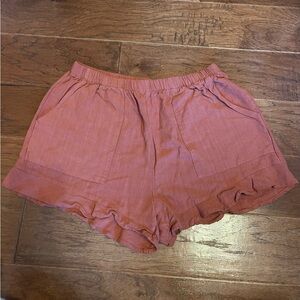 Women's Ruffle Linen Shorts
